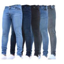 New Mens Pencil Pants 2021 Fashion Men Casual Slim Fit Straight Stretch Feet Skinny Zipper Jeans